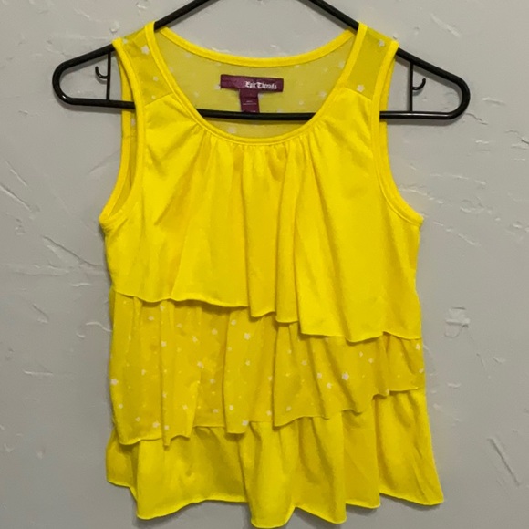 Epic Threads, girls tank top. Yellow, flowing layers. Cool, lightweight. Size XL - Picture 1 of 5